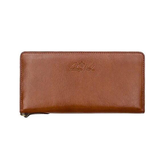 NEW - Patricia Nash Valentia Hand Tooled Leather RFID Clutch Wallet in Tan - Picture 7 of 8